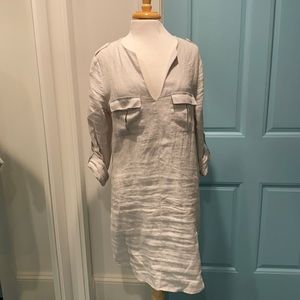 Linen dress, light Heather gray, size medium